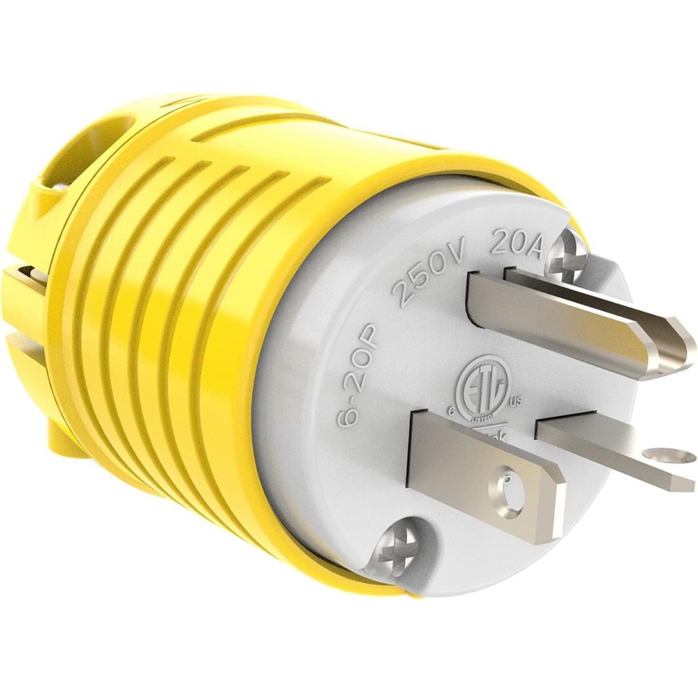 RVGUARD Electrical Replacement Plug, Extension Cord Ends Male Plug, NEMA 6-20P